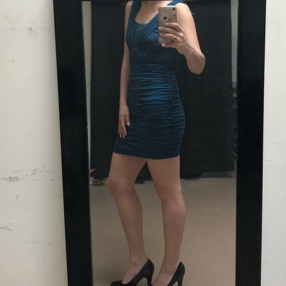 Teal Bandage Dress - Picture 5 of 8